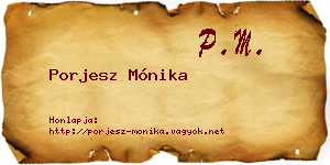 Porjesz Mónika névjegykártya